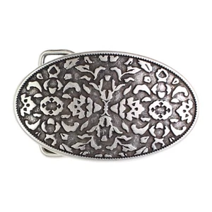 FRONHOFER Gürtelschnalle floral für 4 cm Wechselriemen, silber - Bild 1 von 5