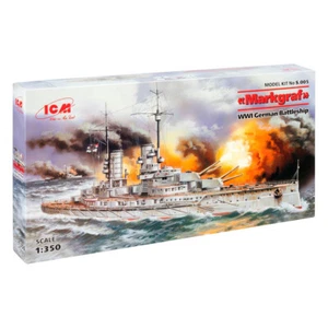 Acorazado alemán Markgraf Primera Guerra Mundial, kit modelo plástico 503 mm ICM S005 - 1/350 - Imagen 1 de 10