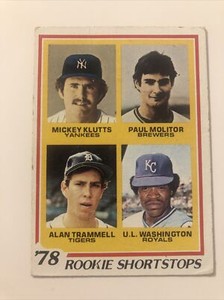 1978 Topps 707 Paul Molitor Alan Trammel Rookie Card Fr