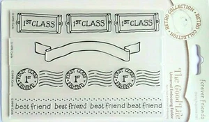 Embossing Folders Forever Best Friends The Good Life Post Mark First Class 4 pk - Picture 1 of 3