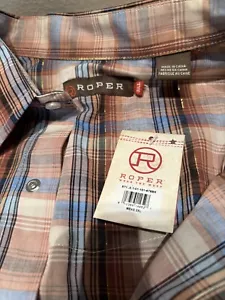 Roper Shirt Herren 3XL braun hellbraun kariert gelb Perle Druckknopf Western Shirt NEU - Bild 1 von 5