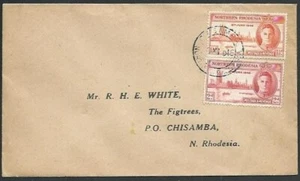 NORTHERN RHODESIA 1946 Victory set on FDC ex CHISAMBA......................61408 - Picture 1 of 1