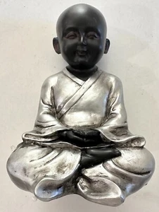 Peaceful  Buddha Silver Statue 7 inches (5 Different Poses In Separate Listings) - Picture 1 of 4