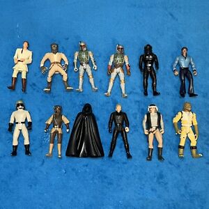 Vintage Star Wars Action Figures 12 Piece Lot, Kenner 90s Luke, Boba Fett & More