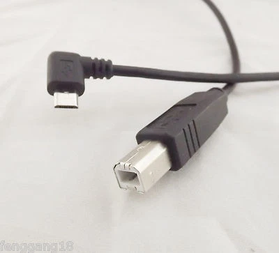 1pc USB 2.0 B Male to Micro 5 Pin Male Right Angled 90 Degree Cable Adapter 25cm - Image 1 of 4