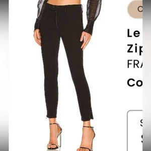 Frame Le High Skinny Crop Jeans with with Rubberized Zipper in Film Noir - Picture 1 of 8