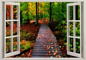 Nature Tree Walk Jungle 3D Wall Sticker Poster Decals Murals Room Nursery Z-3-3 - Picture 1 of 1