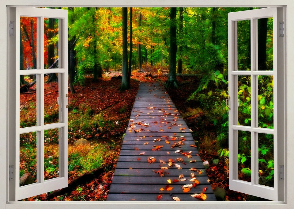 Nature Tree Walk Jungle 3D Wall Sticker Poster Decals Murals Room Nursery Z-3-3 - Image 1 of 1