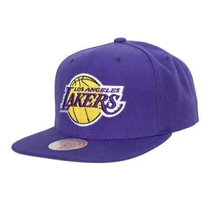 Los Angeles Lakers Hat Snapback Purple NBA Team Ground 2.0 Mitchell & Ness OSFM - Picture 1 of 3