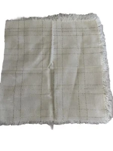 5 Cotton Gold thread Cloth Napkins fringe 17 Boho Chic Cottage Core Table Decor - Picture 1 of 11
