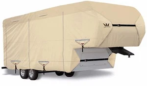 S2 Expedition Premium 5th Fifth Wheel /Toy Hauler RV Cover fits 37'-38' Len. TAN - Picture 1 of 7