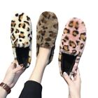 Leopard Patterned Plush Shoes Womens Lazy Flats Winter Warm Shoes Snowboots Sz