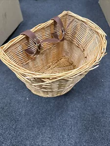 Cesta de bicicleta retro tejida de mimbre para bicicleta cesta delantera manillar cesta de almacenamiento - Imagen 1 de 6