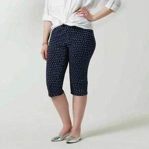 Damas Plus Tejido Capri Leggings Azul Marino Corazones Talla 3X Laura Scott Nuevo - Imagen 1 de 1