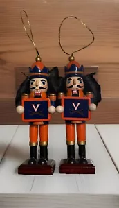 Schiaccianoci piccoli ornamenti Università della Virginia set di 2 identici - Foto 1 di 11