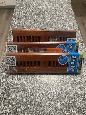 "Juego de 3 rejillas decorativas registro de piso 2""x12"" cerezo macizo natural" Foto 1 de 3