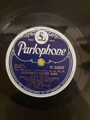 78 rpm / Harry Parry / Alexander's Ragtime, Travellin Blues / Parlophone R2867  - Image 1 of 4