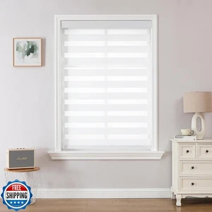 Joydeco Akku-Zebra-Jalousien (Pro), zweilagige Lichtsteuerung Zebra-Jalousien fo - Bild 1 von 5