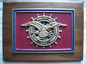 Vintage Wandrelief Schild United States Fidelity and Guaranty Company Mirro Prod - Bild 1 von 5