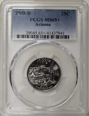 2008-D 25C PCGS MS65+ - Clad Arizona Quarter - Image 1 of 2