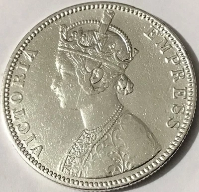 1880 B BRITISH INDIA ONE RUPEE KM-492 SILVER - Image 1 of 3