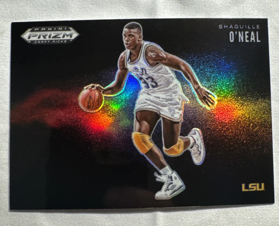 Selecciones del draft Panini Prizm 2022 Shaquille O’Neal Black Colorblast LSU #BCB-SH Foto 1 de 2