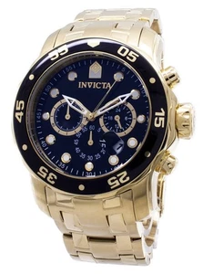 Invicta Pro-Diver Cronógrafo Tono Dorado 3 Subesferas 200M INV0072 Reloj Hombre - Picture 1 of 4