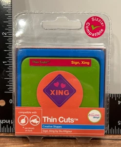 Rarität Sizzix 22570 Ellison Design Thin Cuts Schild Xing by Stu Kilgour Heart - Bild 1 von 2