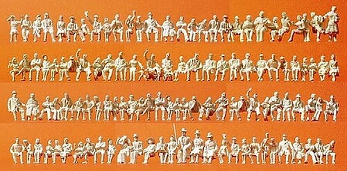 Juego de figuras Preiser sin pintar - Personas sentadas (120) - Figuras de modelismo ferroviario Foto 1 de 1