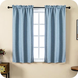 ® Coppia Tende Semi Oscuranti Effetto Lino Trama Spigata Tenda Pesante per Inter - Foto 1 di 12