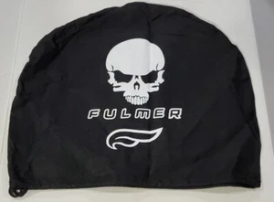Fulmer Skull Motorcycle Half Helmet Bag Dust Cover Black Drawstring Tote Bag - Picture 1 of 4