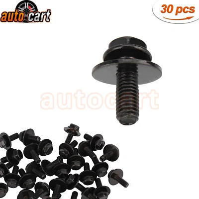 Болты кузова для Honda — M6-1,0 x 16 мм в длину — 10 мм шестигранник — 17 мм шайба — 30 болтов — #180 - Изображение 1 из 4