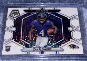 2023 Panini Mosaic White Sparkle Prizm Zay Flowers NFL Debut RC !!!  SSP🔥🔥