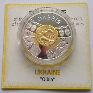 OLBIA Ancient City Silver + Gold Bimetal Ukraine 2000 Rare Coin 20 UAH KM# 128 - Picture 1 of 3