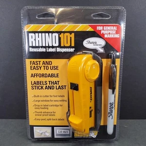 Dispensador de etiquetas reutilizable DYMO Rhino 101 - Herramienta de etiquetado profesional 2007 sellado - Imagen 1 de 6