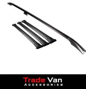 Mercedes Vito W447 2014 on M-LWB L2 Black Aero Pro 3 Cross Bar Roof Rail Set - Picture 1 of 4
