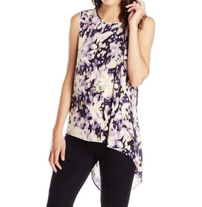 NEW BCBGMAXAZRIA EDYTHE ITALIAN PLUM COMBO CASCADE TOP TYJ1Q212/M861A SIZE L - Picture 1 of 2
