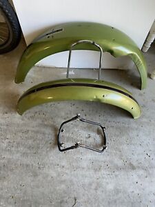 Triumph 1970 T120 Original Front And Rear Fenders With Front Fender Stays.