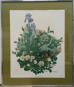 Maryrose Wampler "Iris and Old Roses" Hand Signed Framed & Matted - Plate III - Picture 1 of 7