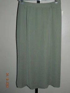 80s Women’s 12P Vintage petite Koret poly skirt with pockets NWT sage green - Picture 1 of 3
