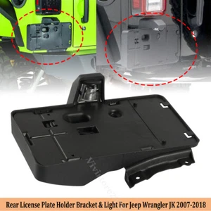 Rear License Plate Holder Bracket With Lamp For 2007 - 2018 Jeep Wrangler JK JKU - Imagen 1 de 9