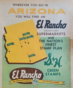 Anuncio de supermercados Phoenix Arizona 1962 vintage de supermercados El Rancho - Imagen 1 de 1