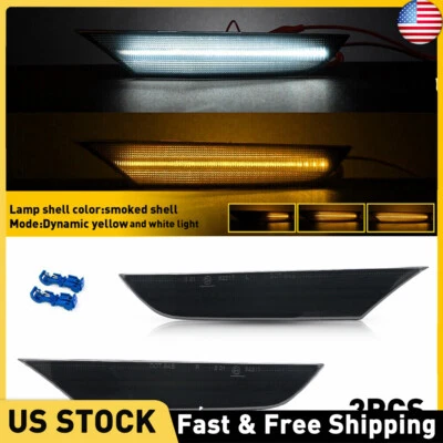 Par de luces blancas marcadoras laterales LED 26185-AL520 para lentes de humo Infiniti G35 03-06 Foto 1 de 4