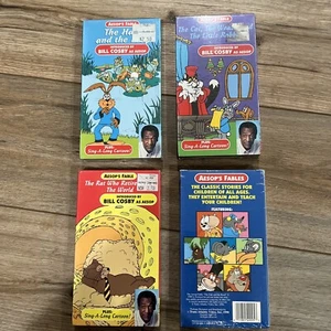 RARE Vintage Lot 4 NEW Sealed AESOPS Fables VHS 90’s Kids Cartoon Bill Cosby - Picture 1 of 11