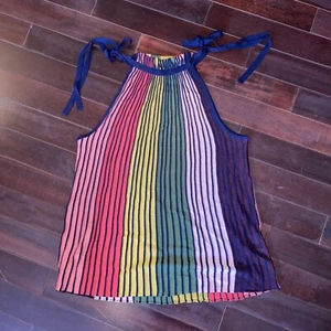 7th Avenue Design Studio New York & Company Striped Ribbed Boho  Tank Top L - Picture 1 of 5