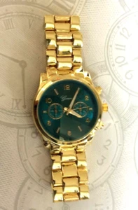 Geneva Women's Watch Unique Etched Blue Dial Designer Inspired Fashion Style New - Picture 1 of 3
