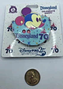Prendedor giratorio cuenta regresiva del 70 aniversario Disneyland 2025 edición limitada 3000 Mickey - Imagen 1 de 5