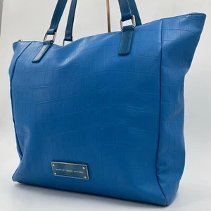 Marc by Marc Jacobs Blue Aqua Cerulean PVC Leather Cowhide Hand Tote Bag - Picture 1 of 13