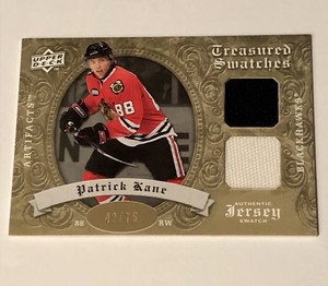 2008-09 Upper Deck Artifacts Treasured Swatches Dual 42/75 Patrick Kane #TSD-PK