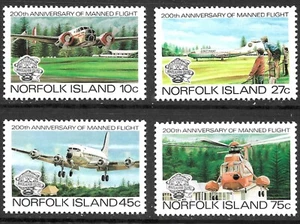 Norfolkinsel Scott 310-313 Flugzeuge XF neuwertig ohne Falz - Bild 1 von 5